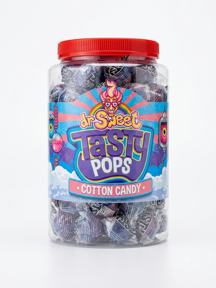 Dr. Sweet Tasty Pop Barbe à papa 70 pièces