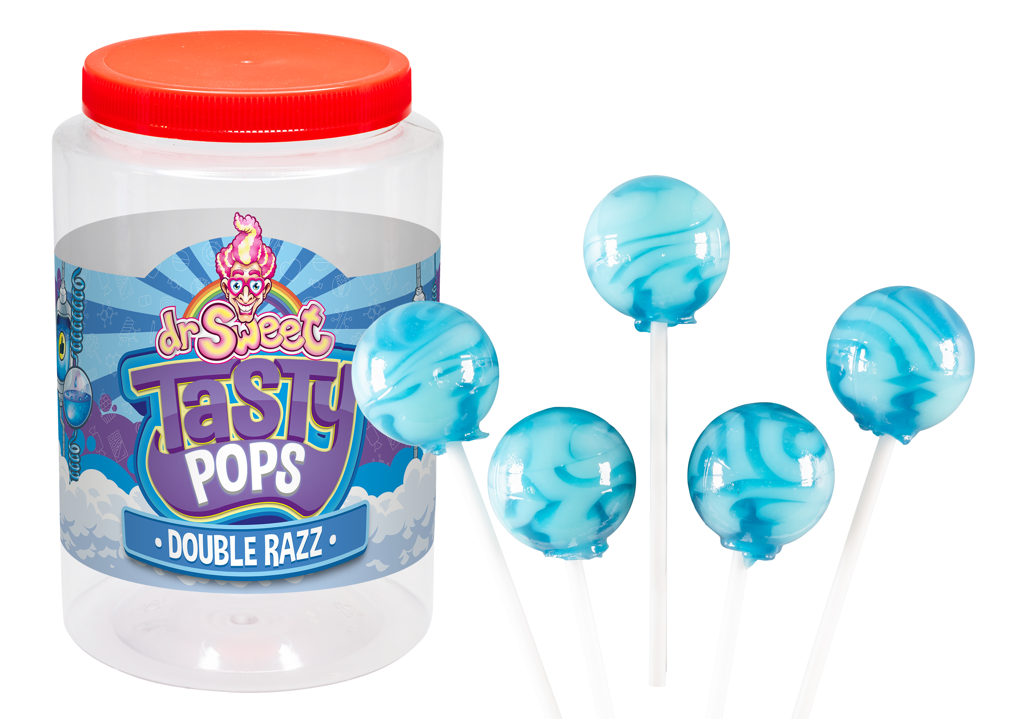 Dr. Sweet Tasty Pop Double Razz 70 pièces