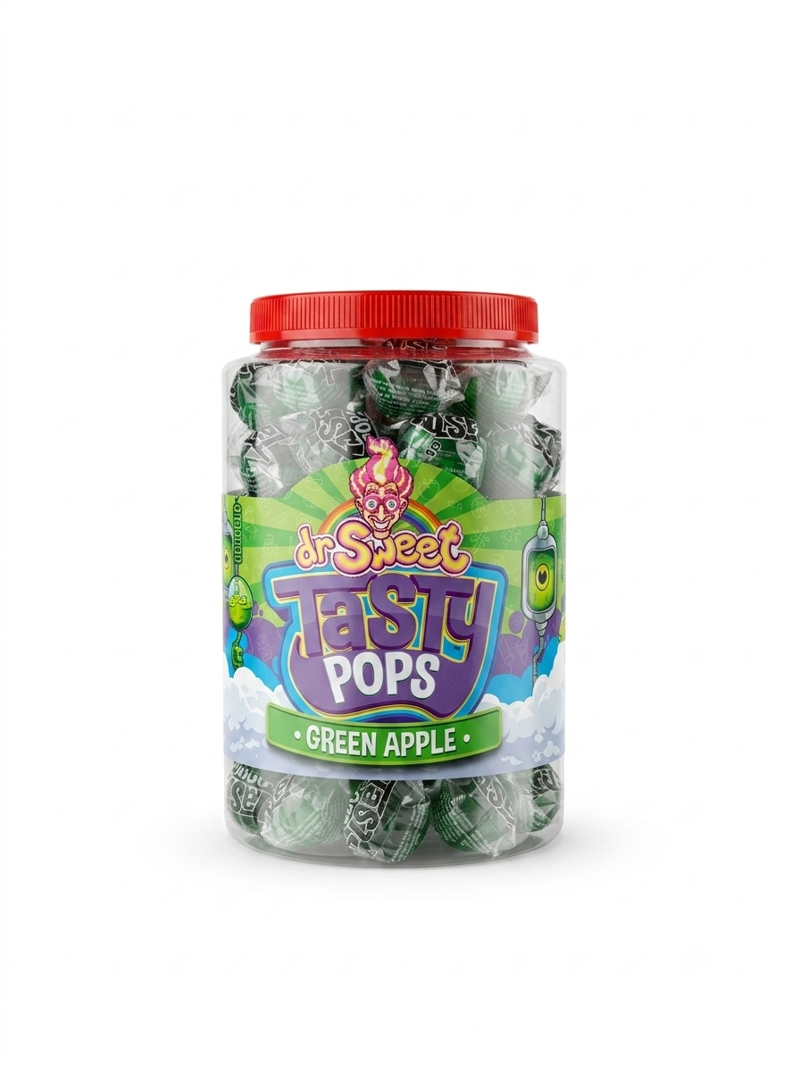 Dr. Sweet Tasty Pop Pomme verte 70 pièces