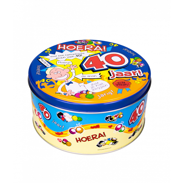 Boîte à bonbons garnie 40 ans homme - 500 grammes