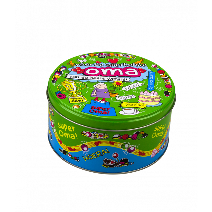 Boîte à bonbons garnie Oma et 500 grammes