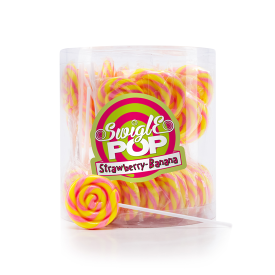 Swigle Pop Mini Banana Strawberry 50 pièces