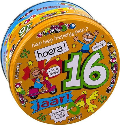 Boîte à bonbons garnie 16 ans et 500 g