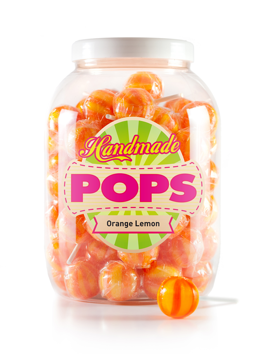 Ball Pop Orange Lemon, recharge pot - 70 sucettes