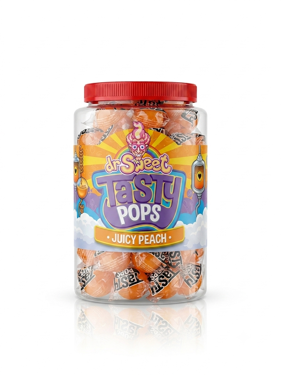 Dr. Sweet Tasty Pop Pêche juteuse 70 pièces