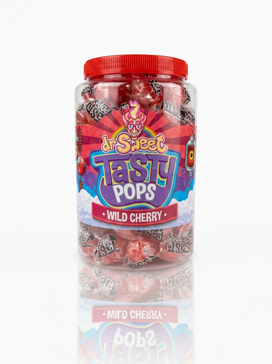 Dr. Sweet Tasty Pop Cerise sauvage 70 pièces