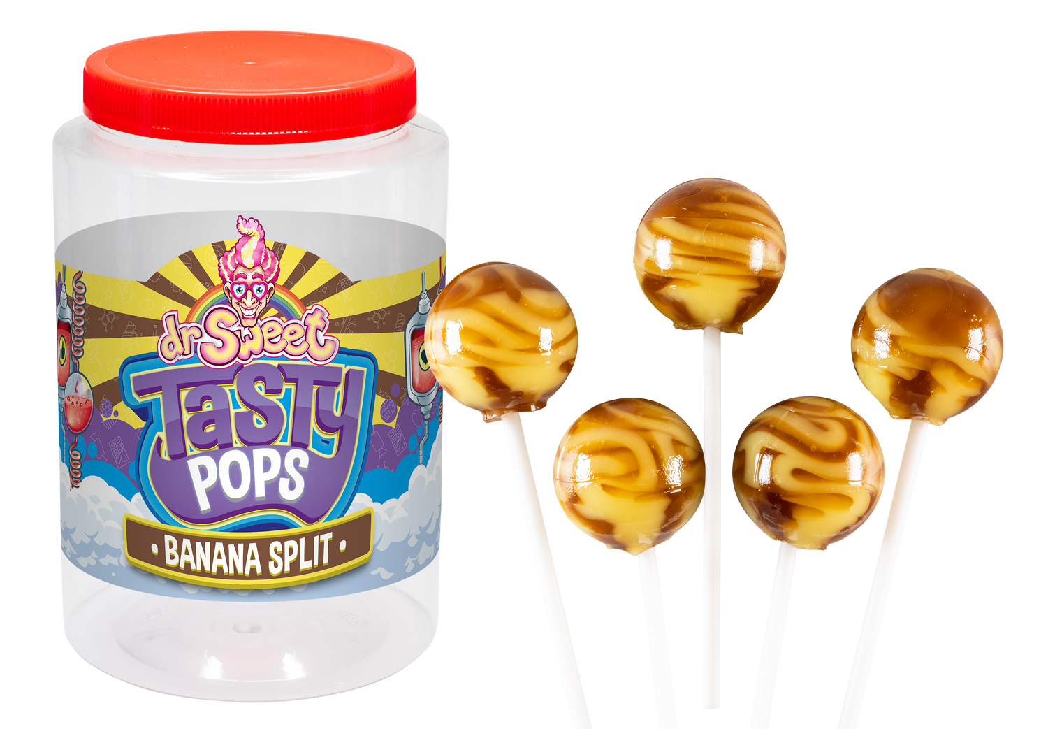Dr. Sweet Tasty Pop Bananasplit 70 pièces