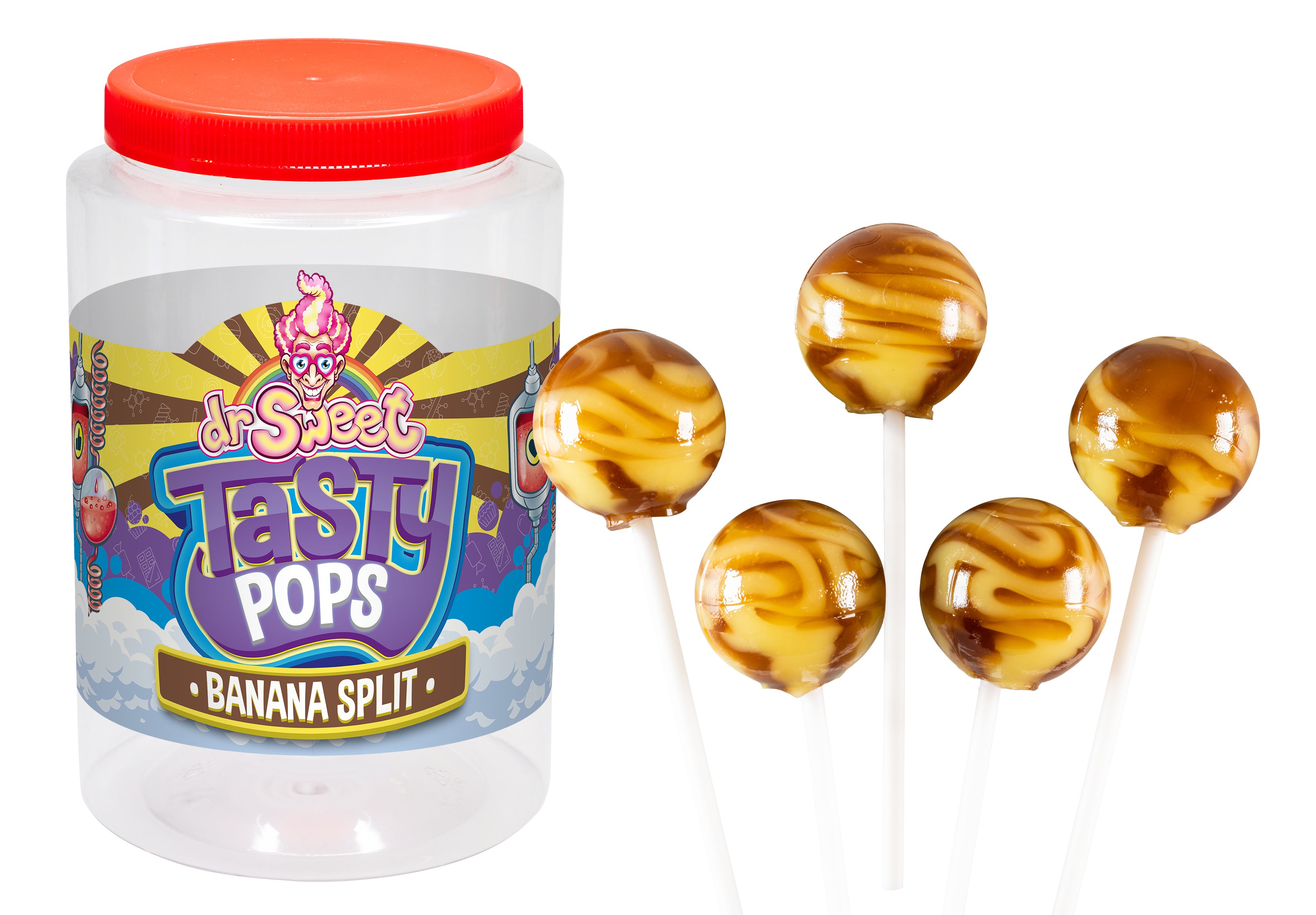 Dr. Sweet Tasty Pop Bananasplit 70 pièces