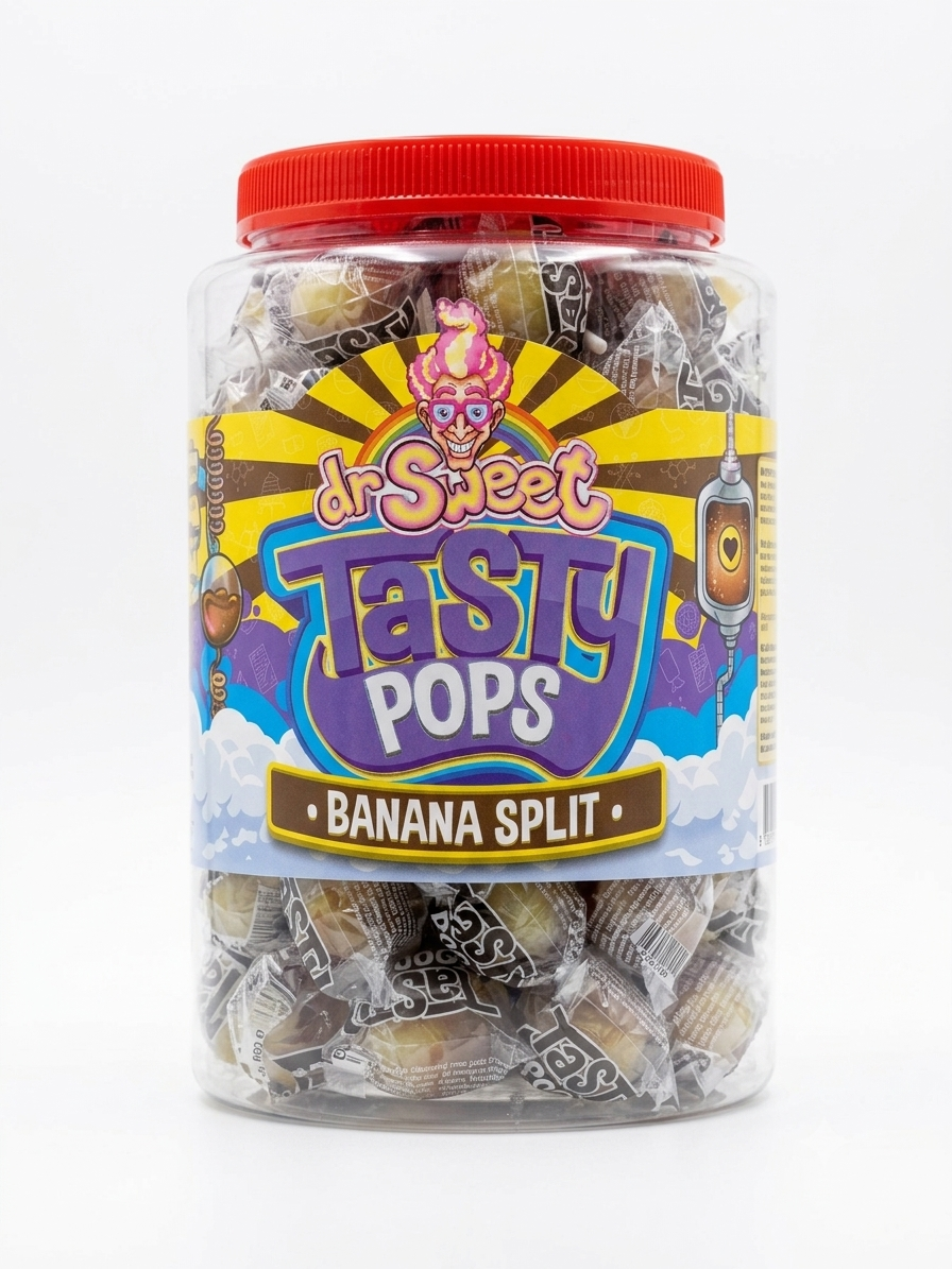 Dr. Sweet Tasty Pop Bananasplit 70 pièces