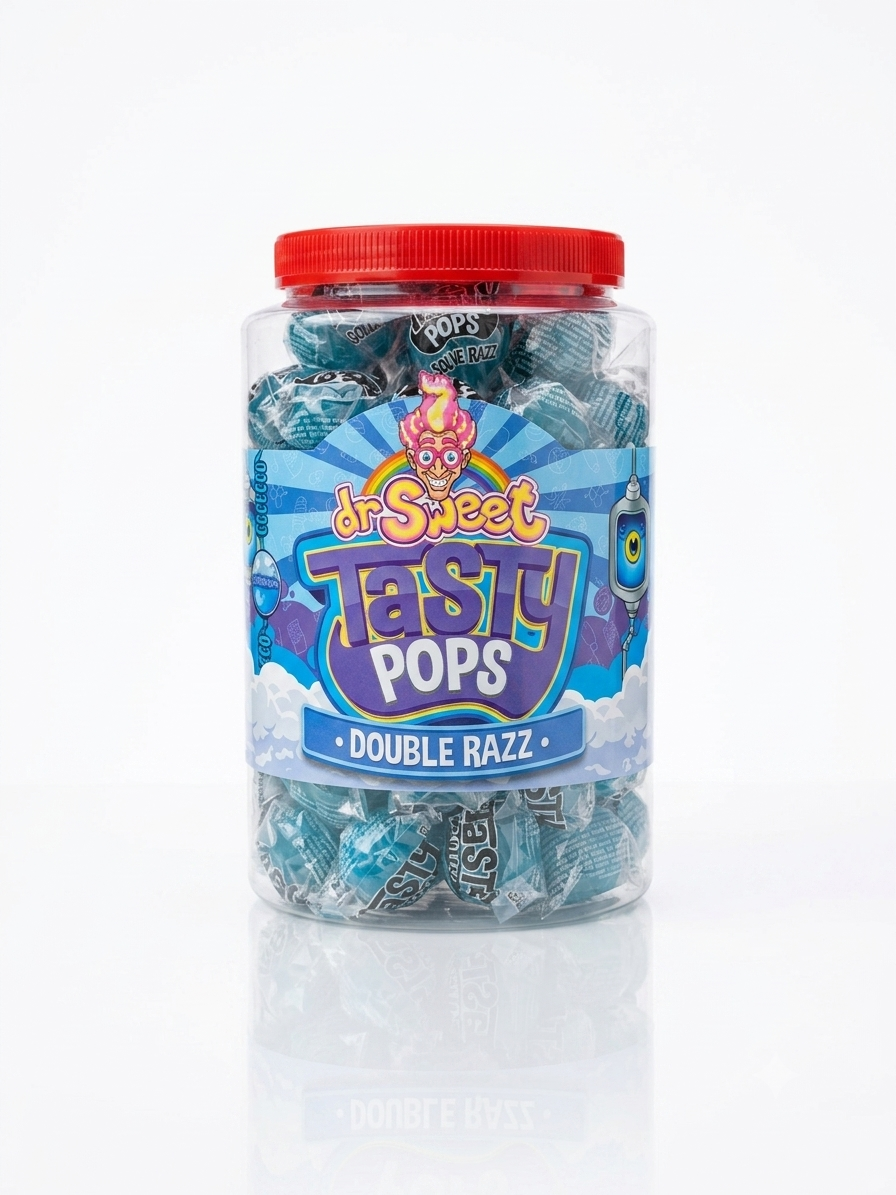 Dr. Sweet Tasty Pop Double Razz 70 pièces