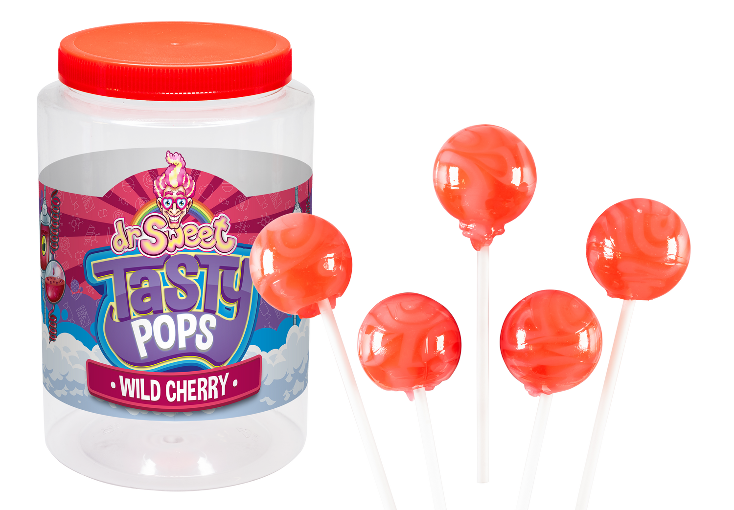 Dr. Sweet Tasty Pop Cerise sauvage 28 gr.