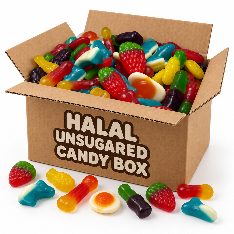 Box de bonbons halal non enrobés de sucre