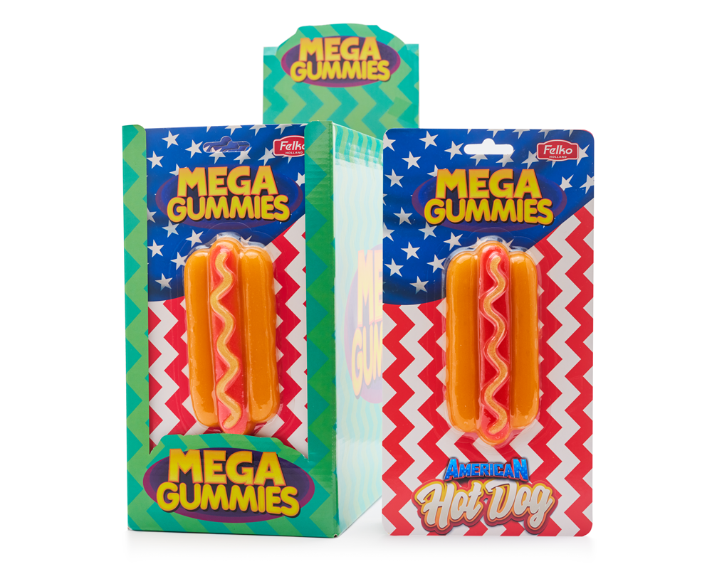 Mega Gummies hot-dog américain 120 g