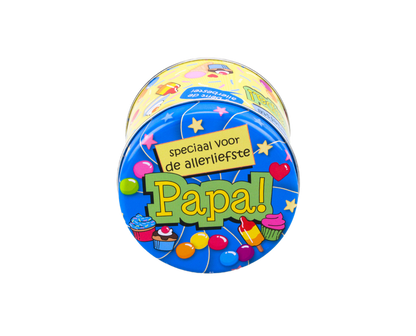 Boîtes de bonbons remplies et papa et 250 grammes