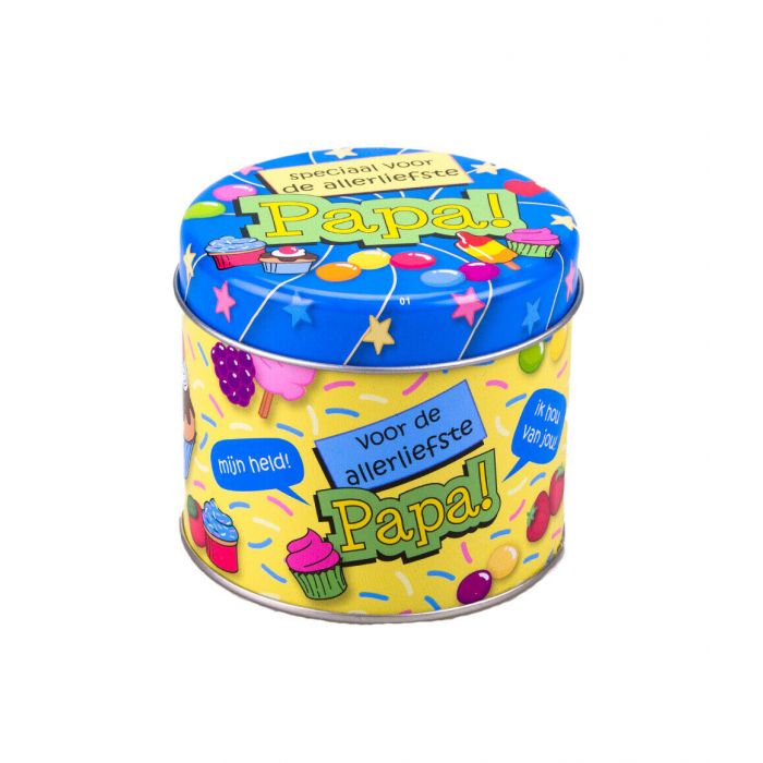 Boîtes de bonbons remplies et papa et 250 grammes